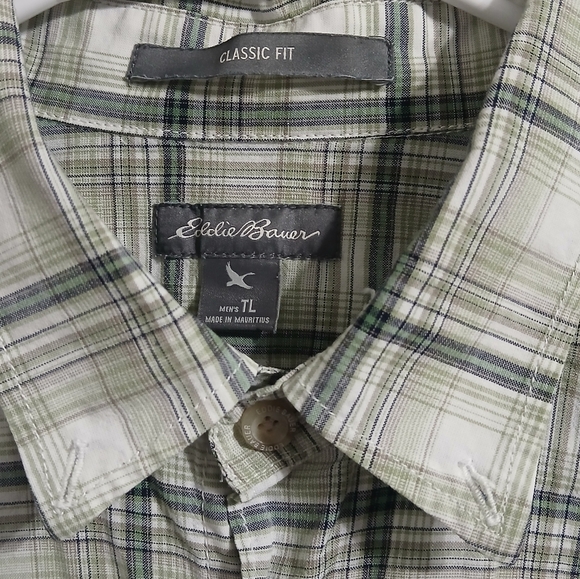 Eddie Bauer Men's Gray Plaid Shirt - Picture 3 of 8